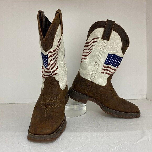 Durango Women Lady Rebel Distressed Flag Embroidery Western Cowgirl Boot Size 7M - Picture 1 of 12